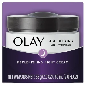 Olay Age Defying Anti-Wrinkle Night Cream, Fights Fine Lines & Wrinkles for Combination Skin, 2.0 oz