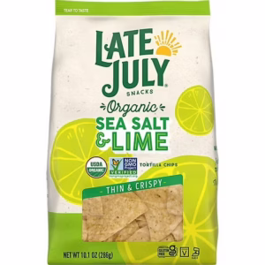 Late July Organic Sea Salt & Lime Tortilla Chips, 10.1 oz. Bags, 2-Pack