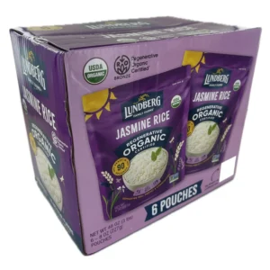 Lundberg Family Farms Regenerative Organic Jasmine Rice, 8 Ounce (Pack of 6)