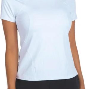 Spyder Women's Ribbed Short Sleeve Tee Large White