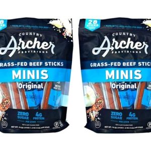 Country Archer Mini Beef Sticks Original Flavor - 56 Individually Wrapped Mini Beef Sticks Total