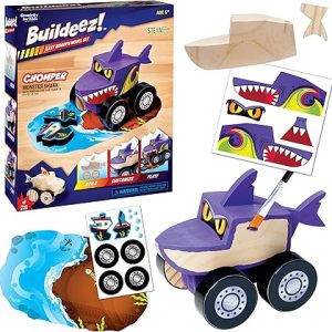 Creativity for Kids Buildeez! ​Monster Shark Truck: Wood Craft Kits and STEAM Toys