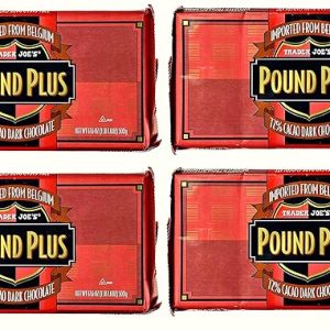Trader Joe's Pound Plus GIANT Belgian 72% Dark Chocolate Bar - 4 Pack (17.6 oz)