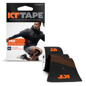 KT Tape Black Pro Synthetic Precut Kinesiology Tape 20 Strips