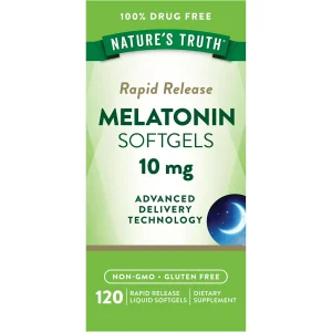 Melatonin 10mg | 120 Softgels | Non-GMO, Gluten Free Supplement | by Nature's Truth