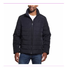 Weatherproof Mens Ultra Luxe Puffer Jacket Full Zip Quilted, BLACK, M