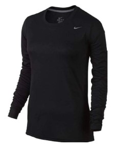 NIKE WOMENS ELEMENT LONG SLEEVE CREW Black | Silver 2XL