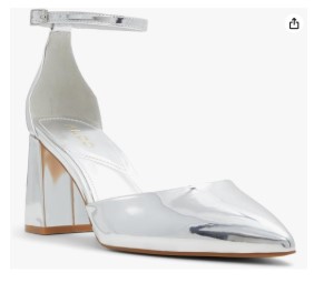 ALDO Women's Jan Pump, Silver, Size 8.5