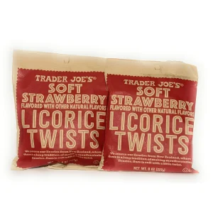 Trader Joe's Soft Strawberry Licorice Twists 8 Oz (Pack of 2)